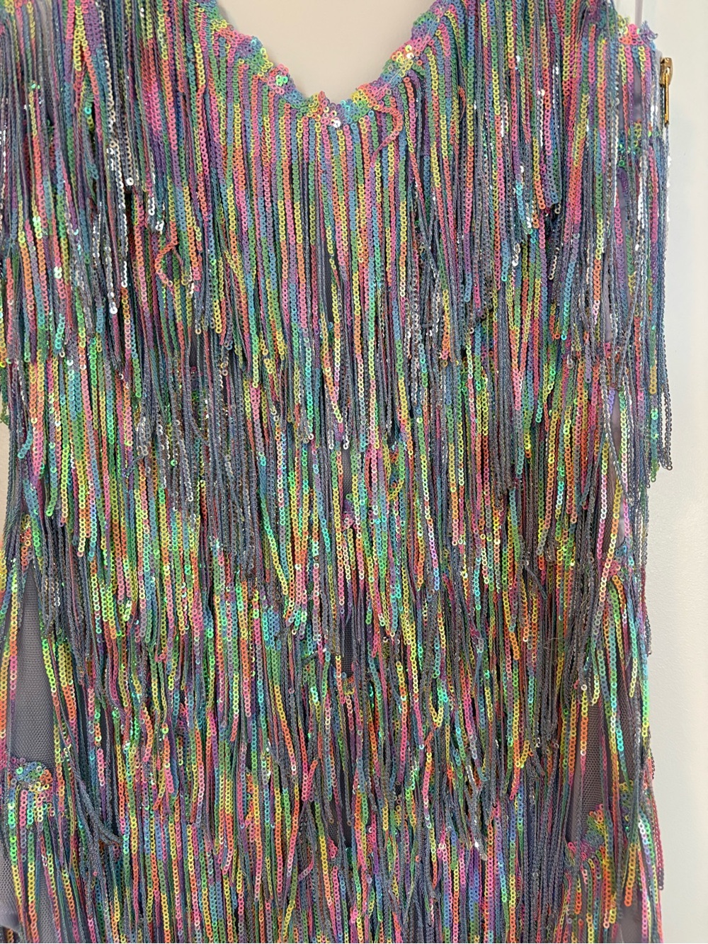 Lavender Sequin Fringe Dress - Picture 3 of 4